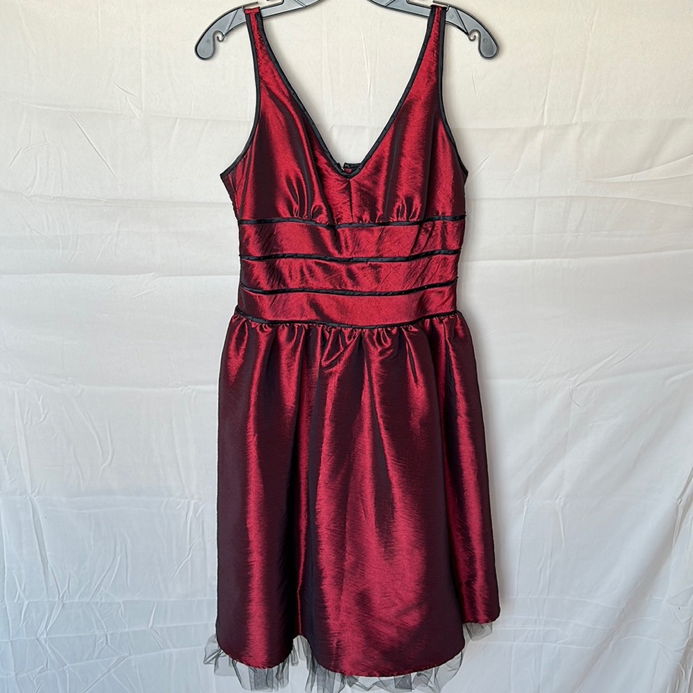 Signature by Robbie Bee red shiny dress